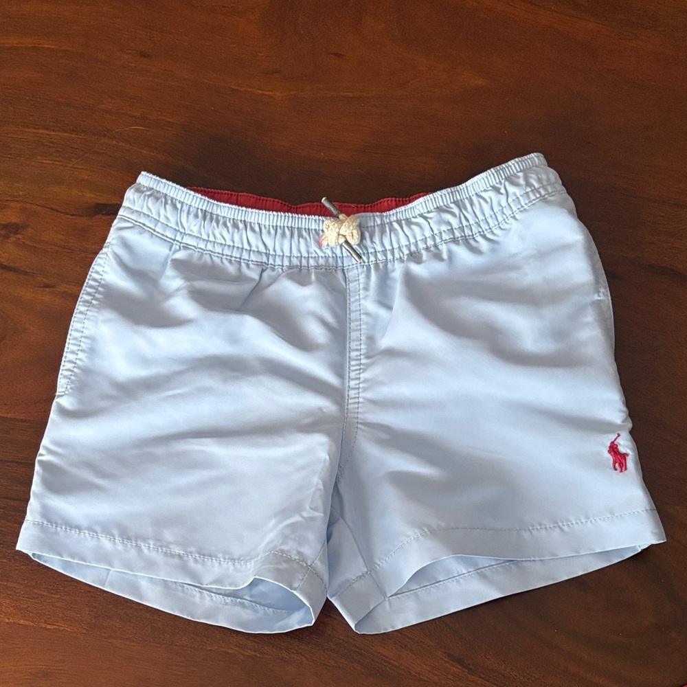 Polo by Ralph Lauren Baby Boy Sky Blue Swim Trunks with Pony NEW Size 3-6 months